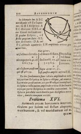 502-520, Praxis et Usus, Probl. Sphaerica II, Problema XVI-XXVIII