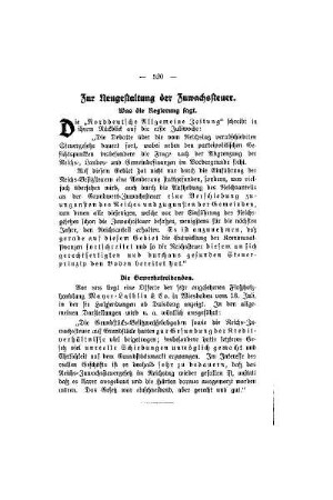 Zur Neugestaltung der Zuwachssteuer