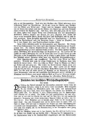 Perioden der deutschen Wirtschaftsgeschichte : (Schluß)