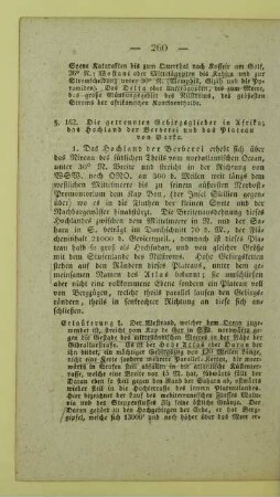 162. Die getrennten Gebirgsglieder in Afrika; das Hochland der Berberei und das Plateau von Barka