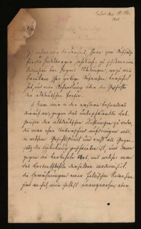 Brief von Wilhelm Grimm an Friedrich Creuzer