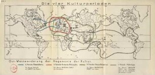 Karte 3. Die vier Kulturperioden. Ost-Westwanderung der Hegemonie der Kultur