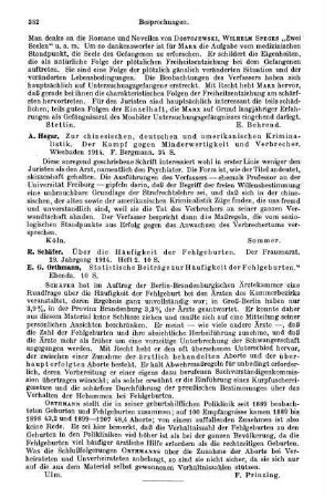 352, R. Schäfer. Über die Häufigkeit der Fehlgeburten. 1914 / Statistische Beiträge zur Häufigkeit der Fehlgeburten