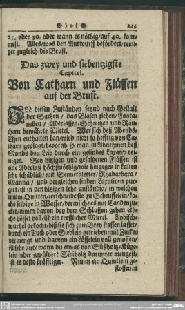 Das zwey und siebentzigste Capitel. Von Catharn und Flüssen auf der Brust