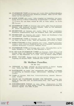D) Meißner Porzellan (Nr. 531-573)