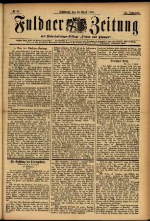Ausgabe vom Mittwoch, den 10. April 1895.