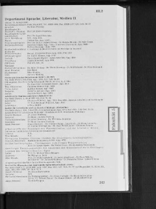 Department Sprache, Literatur, Medien II