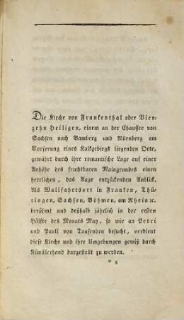 Frankenthal oder Vierzehn Heiligen : Für Freunde der Natur und Kunst ; Mit 4 Kupfern