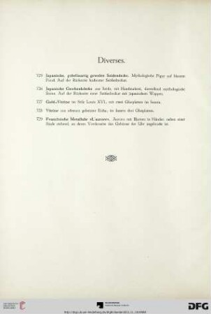 Diverses (Nr. 725-729)
