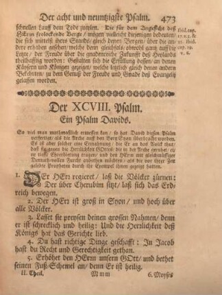 Der XCVIII. Psalm. Ein Psalm Davids.