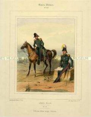 Uniformdarstellung, Stabsoffiziere der Generalität, Königreich Belgien, 1831/1850. Tafel Nr. 108 aus Galerie Militaire.