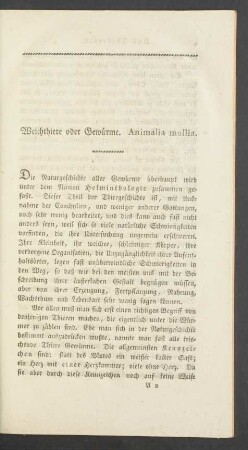 [I. Abtheilung. Das Thierreich.] Weichteile oder Gewürme. Animalia mollia.
