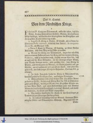XI. Von dem Nordischen Kriege.