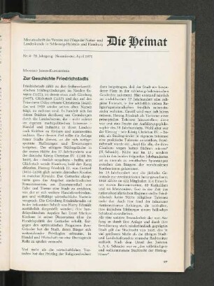 Zur Geschichte Friedrichstadts