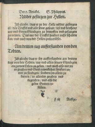 Der 5. Artickel. S. Philippus.