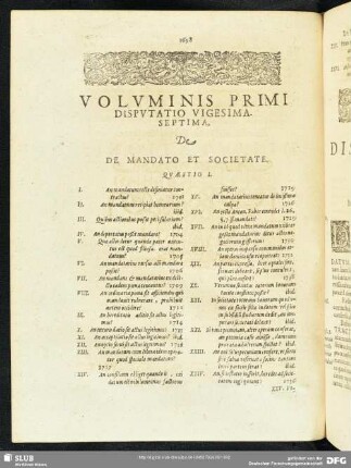 Disputatio Vigesimaseptima, De Mandato Et Societate