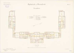 Universität Breslau Klinische Neubauten. Psychiatrische und Nervenklinik: Hauptgebäude: Grundriss Erdgeschoss 1:150