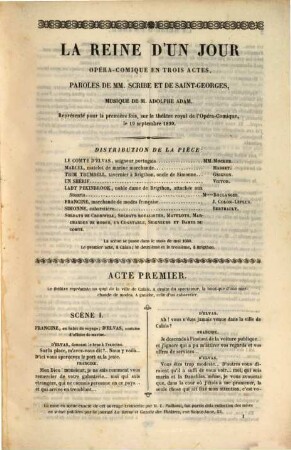 La reine d'un jour : opéra-comique en trois actes