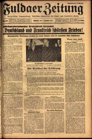 Ausgabe vom Mittwoch, den 07. Dezember 1938.
