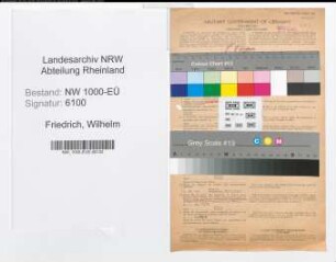 Entnazifizierung Wilhelm Friedrich, geb. 02.09.1890 (Chemiker)