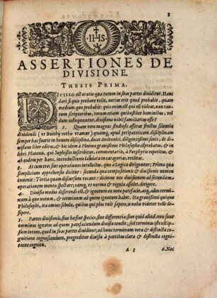 Theses Logicae De Divisione Et Definitione Et Physicae Ex III. & IIII. Physicorvm