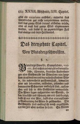 Das dreyzehnte Capitel. Von Blutadergeschwulsten