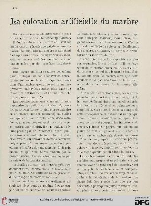 5: La coloration artificielle du marbre