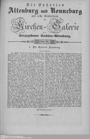 I. Die Ephorie Altenburg (Fortsetzung), Linda, Wolperndorf (Beschluß) : 25. Lieferung