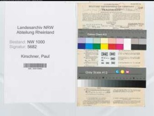 Entnazifizierung Paul Kirschner, geb. 17.04.1896 (Steuergehilfe)