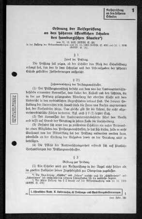 1 Reifeprüfung an den höheren Schulen
