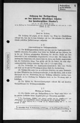 1 Reifeprüfung an den höheren Schulen
