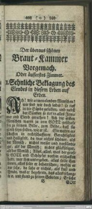 Der überaus schönen Braut-Kammer Vorgemach. Oder äusserstes Zimmer