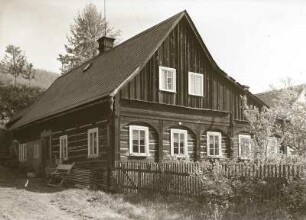 Oberkreibitz (heute Horní Chřibská /Tschechien). Umgebindehaus