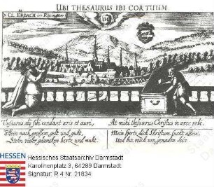 Eberbach im Rheingau, Kloster / Ansicht mit lateinischer Sockelinschrift