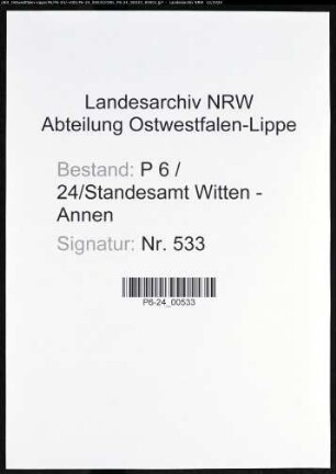 Sterberegister Standesamt Witten-Annen