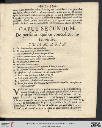 Caput secundum: De personis, quibus conceditur intervenire