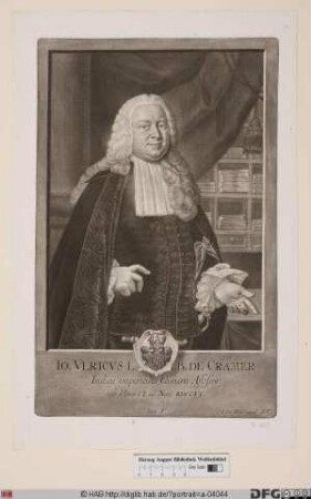 Bildnis Johann Ulrich Cramer (Kramer) (1741 Edler von, 1745 Frhr. von)