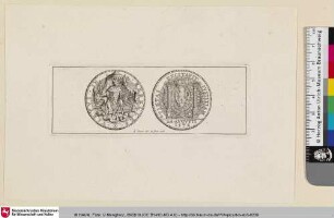 [Medaillenporträt mit einem Herrscher und Medaille mit Wappen]