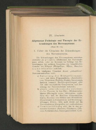 IV. Abschnitt. Allgemeine pathol. Anatomie des Nervensystems