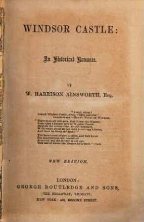 Windsor castle : an historical romance
