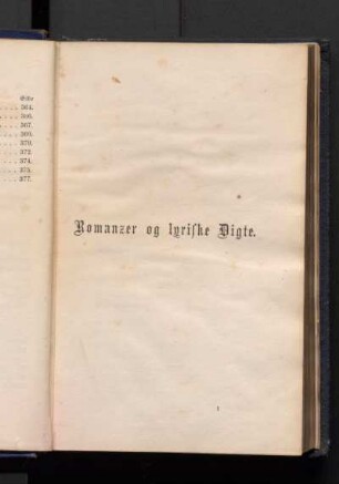 Romanzer og lyriske Digte.