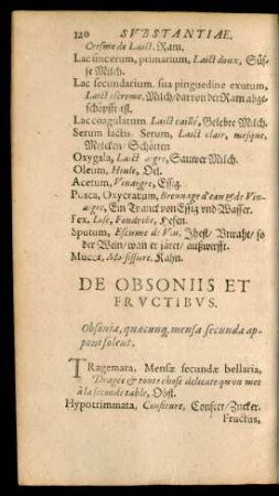 De Obsoniis Et Fructibus.