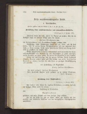 Reihe unzusammenhängender Briefe.