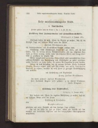 Reihe unzusammenhängender Briefe.