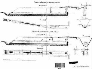 Jagstheim: Empfangsgebäude Wasserabzugsdohlen Schnitte