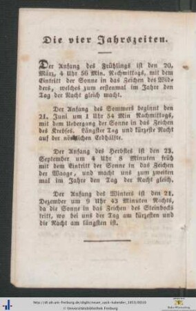 Die vier Jahrszeiten.