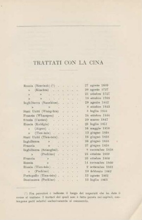 Trattati con la Cina