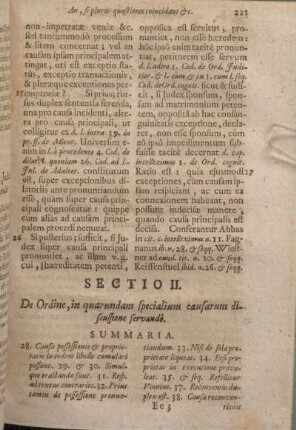 Sectio II. De Ordine, in quarundam specialium causarum discussione servando.