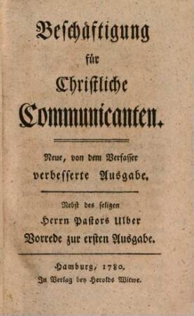 Beschäftigung für Christliche Communicanten