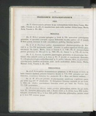 Professorum Extraordinariorum.